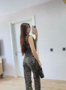 Leopar Desenli Düğmeli Bluzlu Pantolon İkili Takım -Leopar resmi